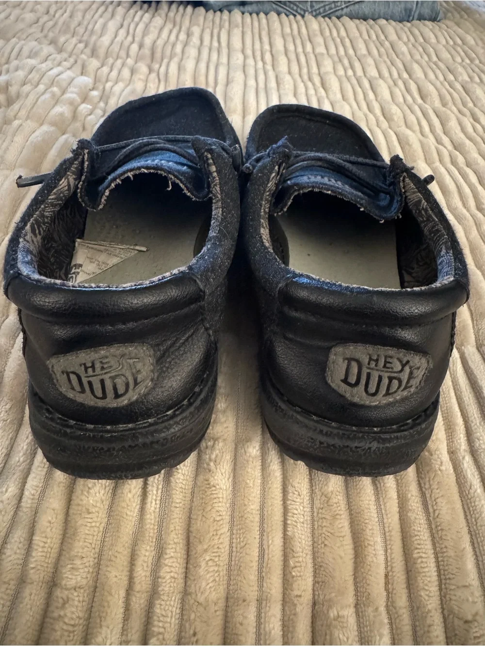 Hey Dude Kids Black Slip-On Moccasins